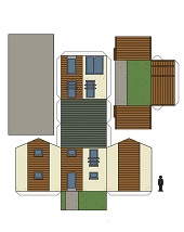 ocuklar iin hazr ev model maketi ablonu, paper craft model house